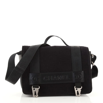 Chanel Sport Line Flap Messenger Bag Wool and Nylon Small
