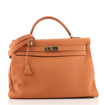 Hermes Kelly Handbag Orange Togo with Gold Hardware 40