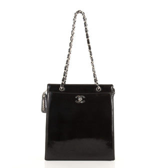 Chanel Vintage CC Chain Tote Patent Small