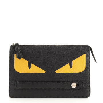 Fendi Monster Handle Clutch Leather Small