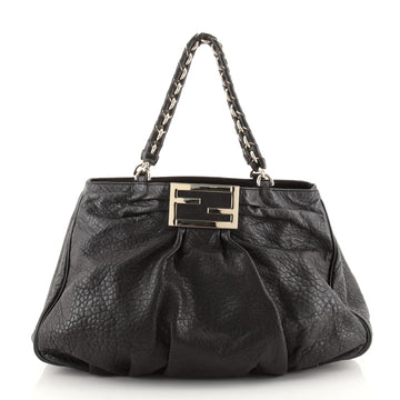 Fendi Mia Tote Pebbled Leather Large