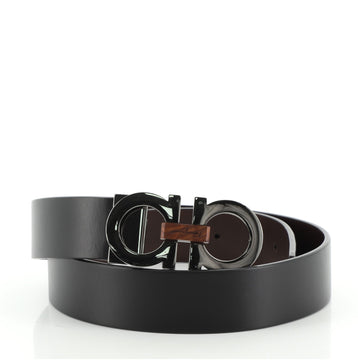 Salvatore Ferragamo Gancini Reversible Belt Leather Wide