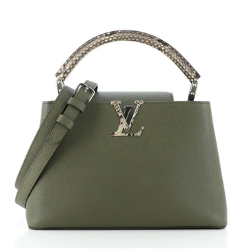 Louis Vuitton Capucines Bag Leather with Python PM