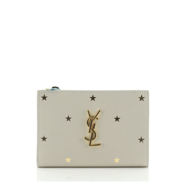 Saint Laurent Monogram Zippered Bifold Wallet Printed Leather Compact