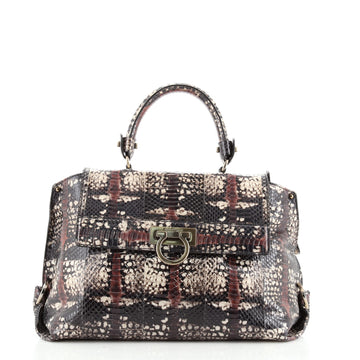 Salvatore Ferragamo Sofia Satchel Python Medium