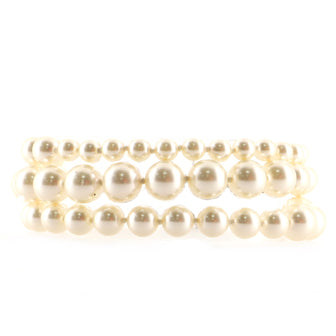 Chanel CC Pearl Multistrand Bracelet Faux Pearls