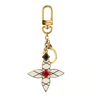 Louis Vuitton Malletage Flower Keychain Metal and Resin