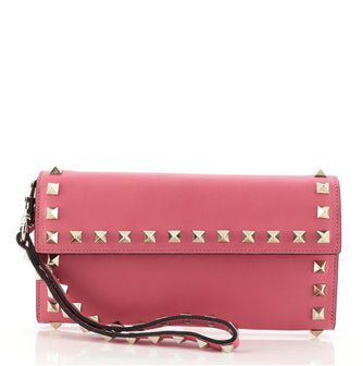 Valentino Rockstud Wristlet Wallet Leather