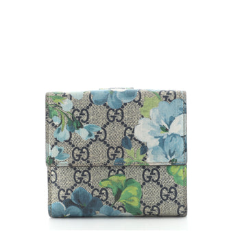 Gucci French Flap Wallet Blooms Print GG Coated Canvas