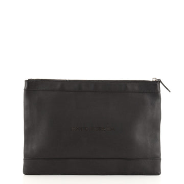 Balenciaga Navy Zip Pouch Leather Medium