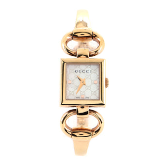 Gucci Tornabuoni Square Quartz Watch Plated Stainless Steel and GG Mother of Pearl 19