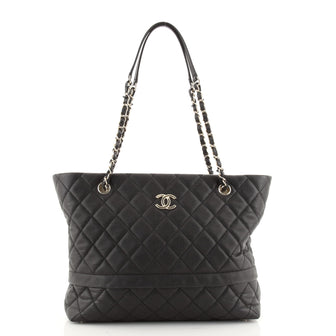 Chanel Rolled Up Tote Quilted Caviar