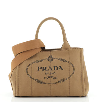 Prada Canapa Convertible Tote Canvas Mini