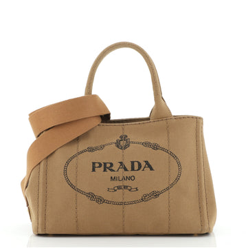 Prada Canapa Convertible Tote Canvas Mini