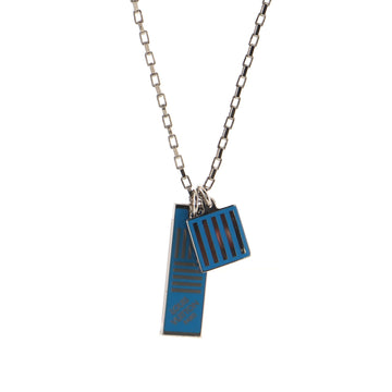 Louis Vuitton Collier Damier Colors Pendant Necklace Metal with Enamel
