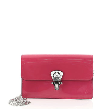 Louis Vuitton Cherrywood Chain Wallet Vernis with Monogram Canvas