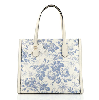 Gucci GG Ribbon Tote Coated Printed Canvas Medium