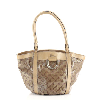 Gucci D Ring Bucket Tote GG Coated Canvas Small