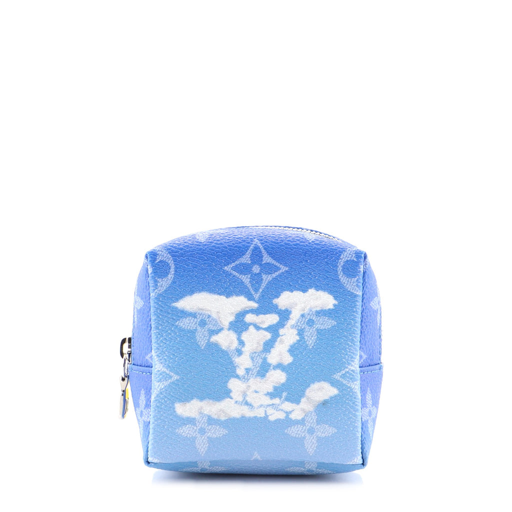 Louis Vuitton Squared Pouch Bag Charm Clouds Monogram Blue in