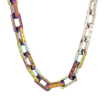 Louis Vuitton Monogram Chain Necklace Rainbow Metal