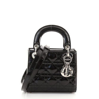Christian Dior Lady Dior Bag Cannage Quilt Patent Mini