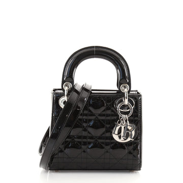 Christian Dior Lady Dior Bag Cannage Quilt Patent Mini