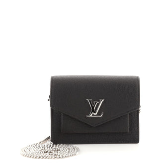Louis Vuitton, Bags, Louis Vuitton Mylockme Chain Pochette Leather Mini  Black