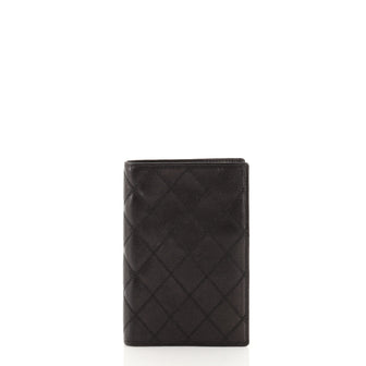 Chanel Diamond Stitch Passport Holder Quilted Lambskin