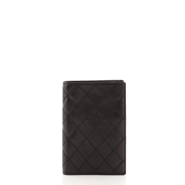 Chanel Diamond Stitch Passport Holder Quilted Lambskin