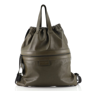 Bottega Veneta Drawstring Backpack Perforated Leather Large
