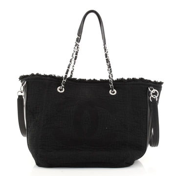 Chanel Double Face Deauville Tote Fringe Quilted Canvas Small