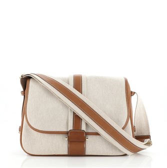 Hermes Bourlingue Messenger Bag Toile with Leather