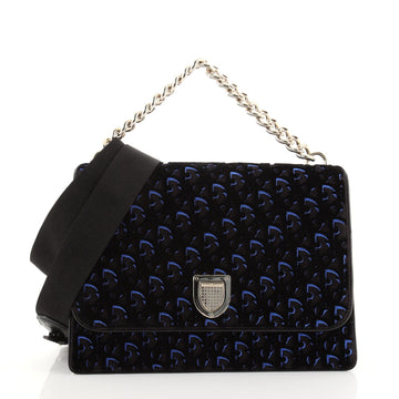 Christian Dior Diorama Flap Bag Oblique Velvet and Canvas Large