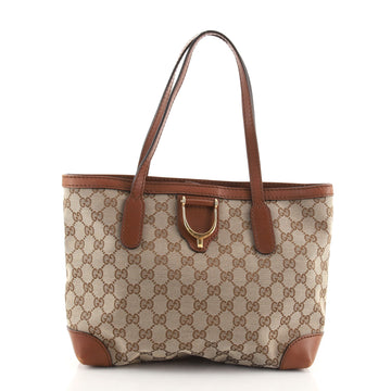 Gucci Stirrup Tote GG Canvas with Leather Medium