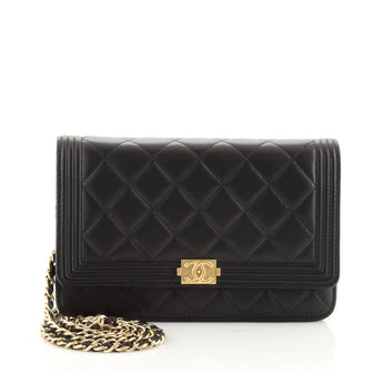 Chanel Boy Wallet on Chain Quilted Lambskin