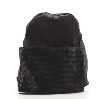 Bottega Veneta Expandable Backpack Nylon with Intrecciato Leather Medium