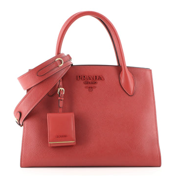 Prada Monochrome Tote Saffiano with City Calf Medium