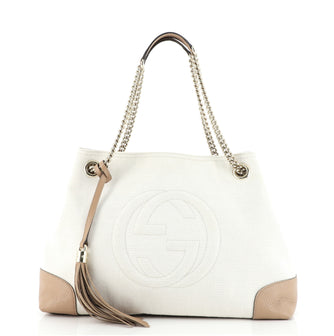 Gucci Soho Chain Strap Shoulder Bag Canvas with Leather Medium
