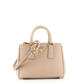 Prada Galleria Double Zip Tote Saffiano Leather Mini