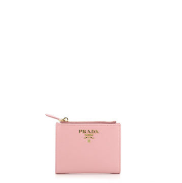 Prada Bifold Zip Wallet Saffiano Leather Compact