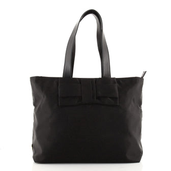 Prada Logo Bow Tote Tessuto with Leather Large