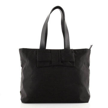 Prada Logo Bow Tote Tessuto with Leather Large