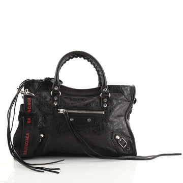 Balenciaga Logo Strap City Classic Studs Bag Leather Small
