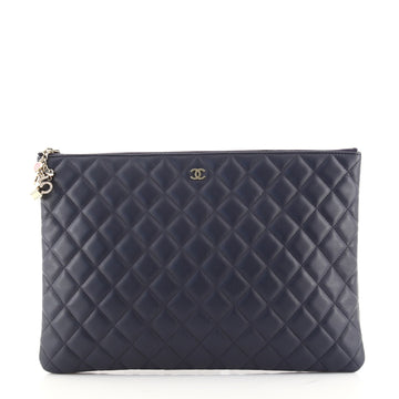 Chanel CC Casino O Case Clutch Quilted Lambskin Large