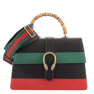 Gucci Dionysus Bamboo Top Handle Bag Colorblock Leather Large