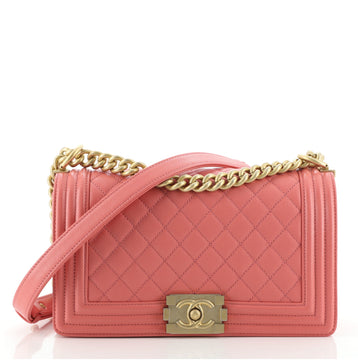 Chanel Boy Flap Bag Quilted Caviar Old Medium