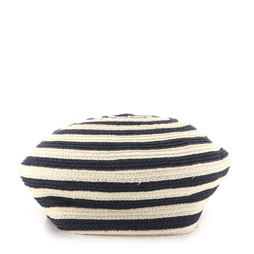 Gucci Beret Striped Raffia