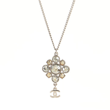 Chanel CC Cluster Pendant Necklace Crystal Embellished Metal