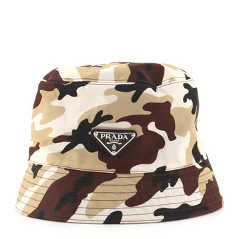 Prada Logo Bucket Hat Technical Fabric