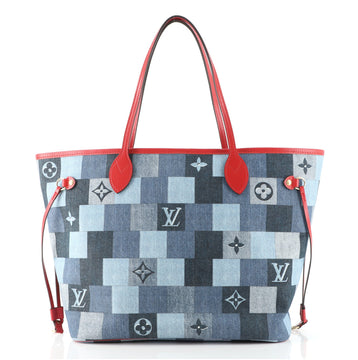 Louis Vuitton Neverfull Tote Damier and Monogram Patchwork Denim MM